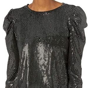 BB DAKOTA sparkle puff shoulder top